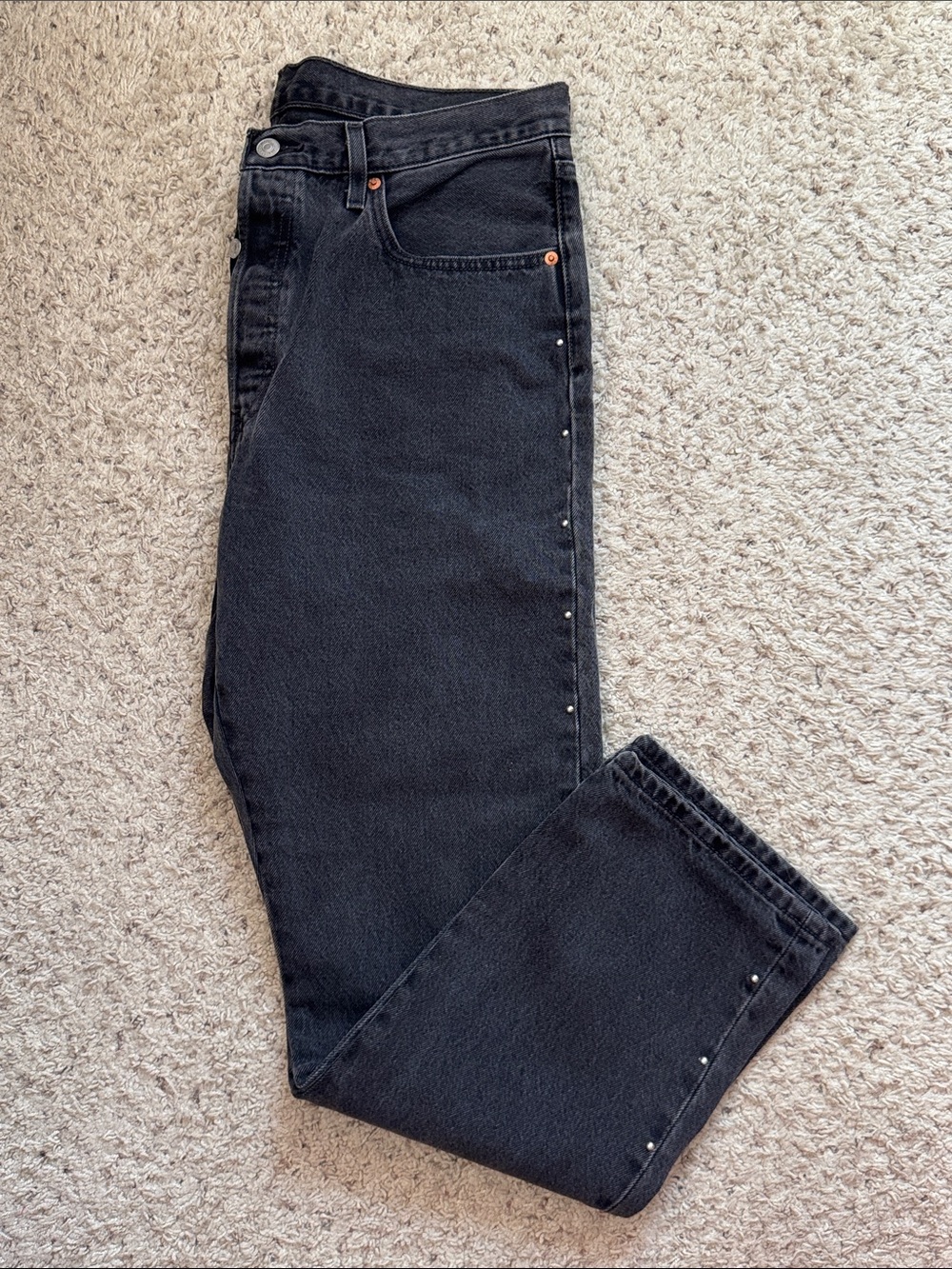 NWOT LEVI’S STUDDED JEANS - original 501 fit